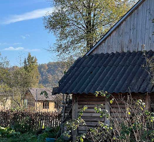 До Макара кинулося дівчисько років чотирьох зі словами: «Таточко приїхав! Ти де так довго був? Вона обхопила Макара за коліна, а він стояв, як укопаний, кидаючи погляд то на дружину, що обернулася і стояла, як дерев’яна постать, то на матір дівчинки, що поспішала за дитиною слідом